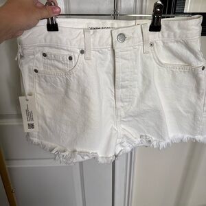 NWT Denim Forum White High-Rise Jean Shorts